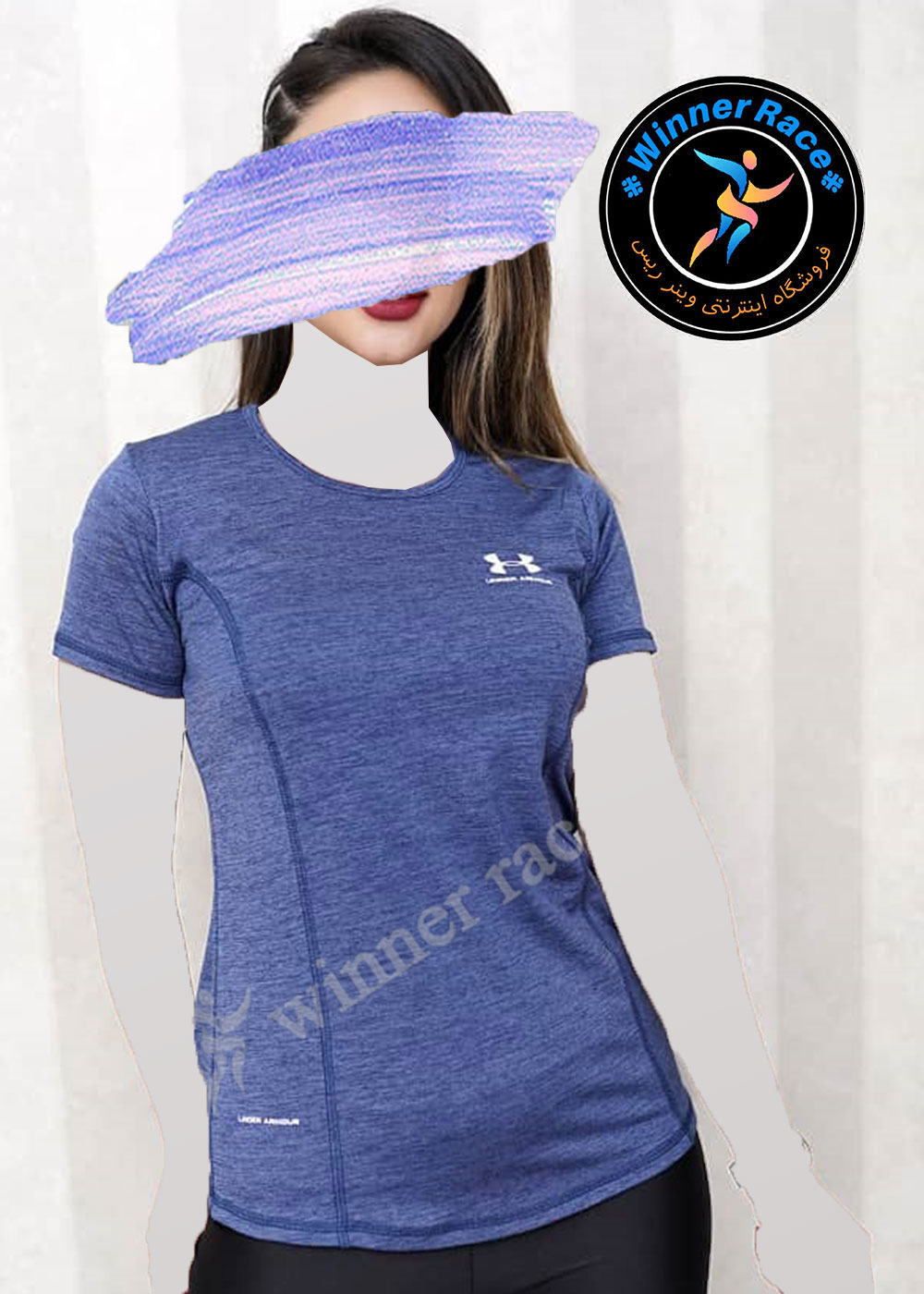 تی شرت ورزشی زنانه یقه گرد آندر کد 2037
